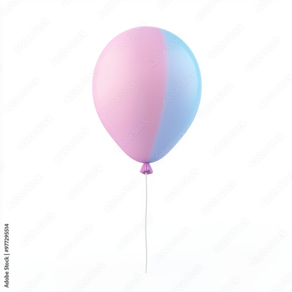 Vibrant Pastel Balloon Floating Against White Background Vibrant Pastel Balloon Floating Against White Background