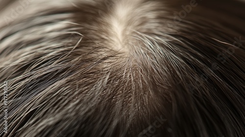 alopecia, close up of Woman showing hair loss on scalp