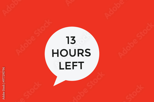 13 hours left, icon, stile, timer, countdown, clock, time, background, template, 13 hours left, countdown, sticker, left banner, business, sale, label button 