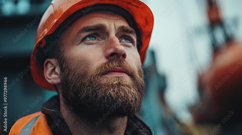 Bearded construction worker ready for work Bearded construction worker ready for work