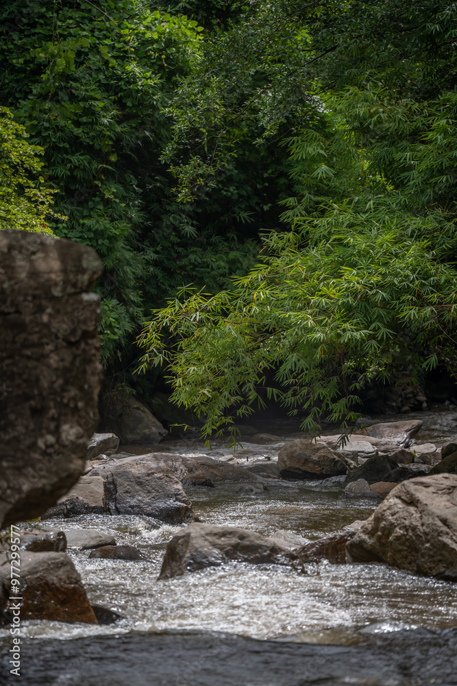 famous large waterfall siriphum and Mae ya were place on cliff with beautiful background at doi inthanon chiangmai thailand famous large waterfall siriphum and Mae ya were place on cliff with beautiful background at doi inthanon chiangmai thailand