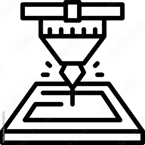 Laser cutting machine icon