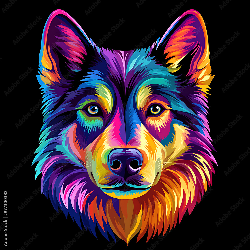 Neon art dog, the beauty of glowing art of cute dogs Neon art dog, the beauty of glowing art of cute dogs