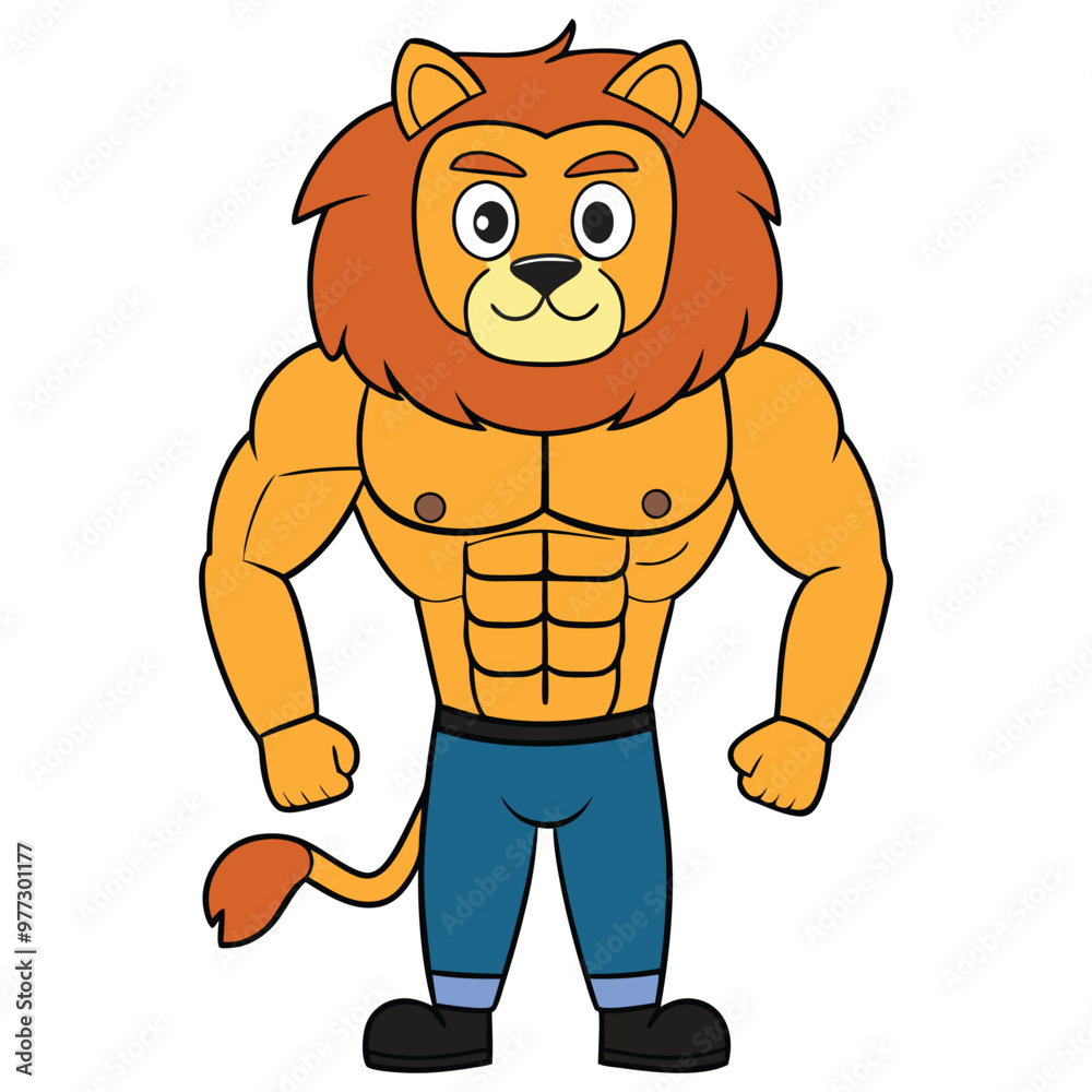 Vector illustration of a strong lion