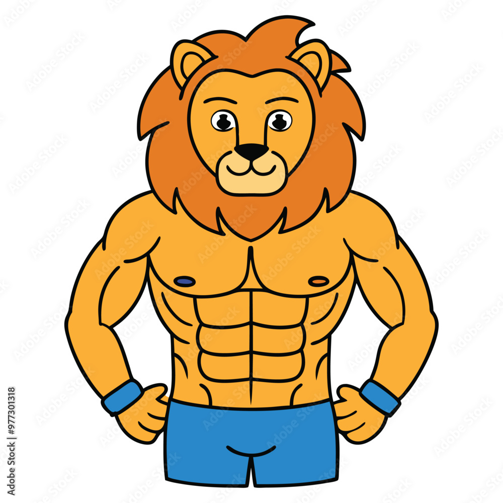 Vector illustration of a strong lion Vector illustration of a strong lion
