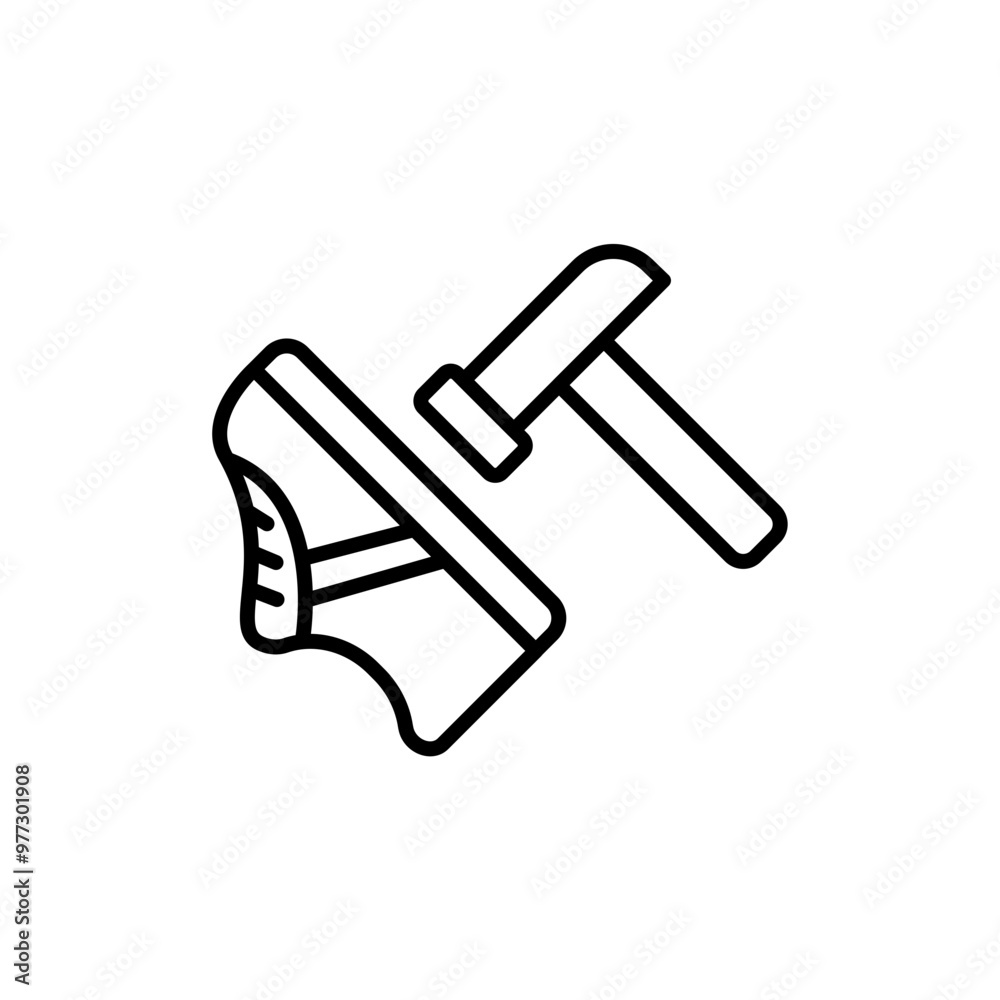 Shoes repair outline icons, minimalist vector illustration ,simple transparent graphic element .Isolated on white background