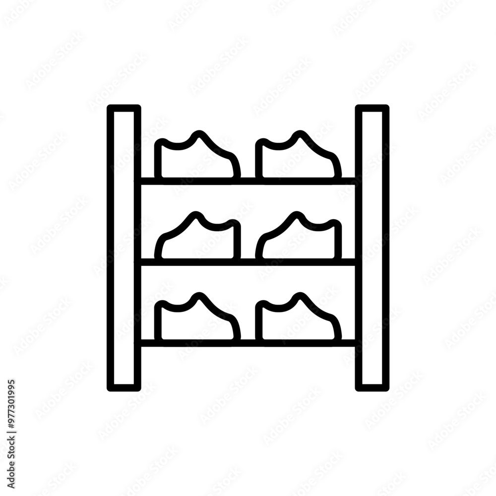 Shoes cupboard outline icons, minimalist vector illustration ,simple transparent graphic element .Isolated on white background Shoes cupboard outline icons, minimalist vector illustration ,simple transparent graphic element .Isolated on white background