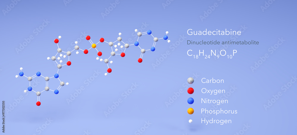 guadecitabine molecule, molecular structure, antineoplastic agents, 3d model, Structural Chemical Formula and Atoms with Color Coding guadecitabine molecule, molecular structure, antineoplastic agents, 3d model, Structural Chemical Formula and Atoms with Color Coding