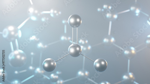 Photos phosgene molecular structure, 3d model molecule, colorless gas, structural chemi