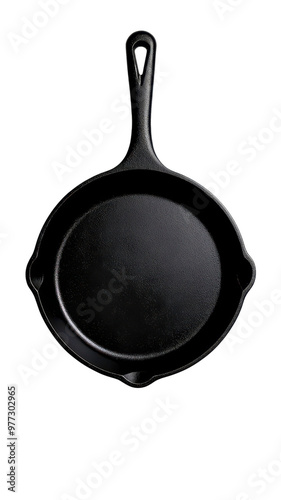 A classic cast iron skillet ready for cooking , Durable and versatile kitchen tool with transparent background photo