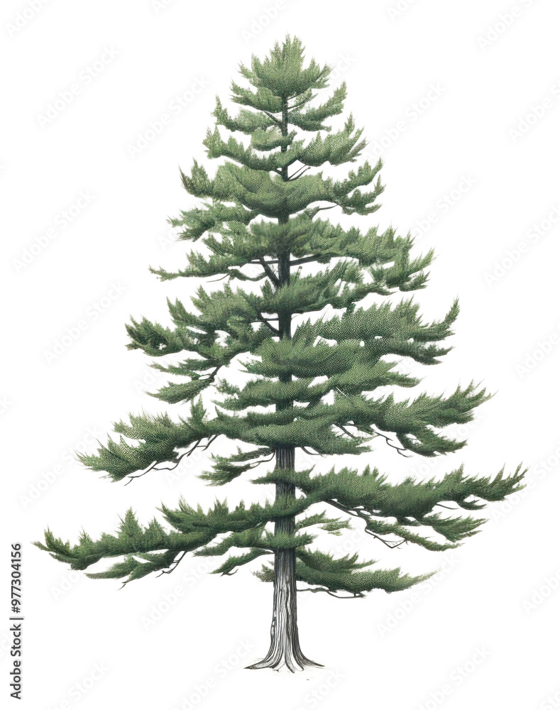 Fototapeta premium PNG Pine tree drawing sketch plant.