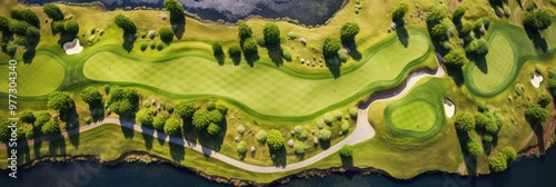 Awesome Aerial View of a Green Golf Course