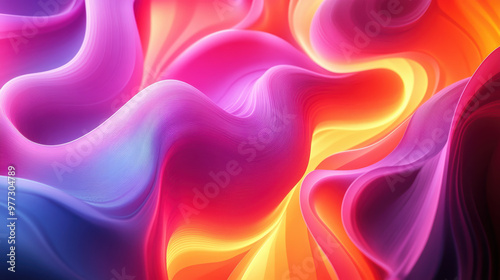 A vibrant abstract background with flowing, colorful waves blending seamlessly in shades of pink, purple, and orange, creating a dynamic and energetic feel.