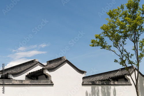 Chinese traditional style building under blue sky