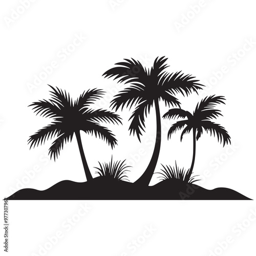 Palm trees on an island