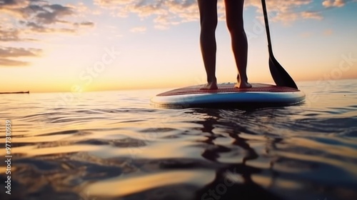 A Paddleboarder's Dream - Experience the tranquility of the ocean on a sunset paddleboarding adventure.