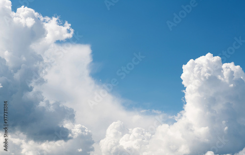Konstfotografi White clouds on clear sky