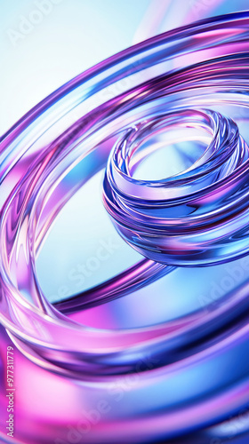 Abstract three dimensional curved glass shapes