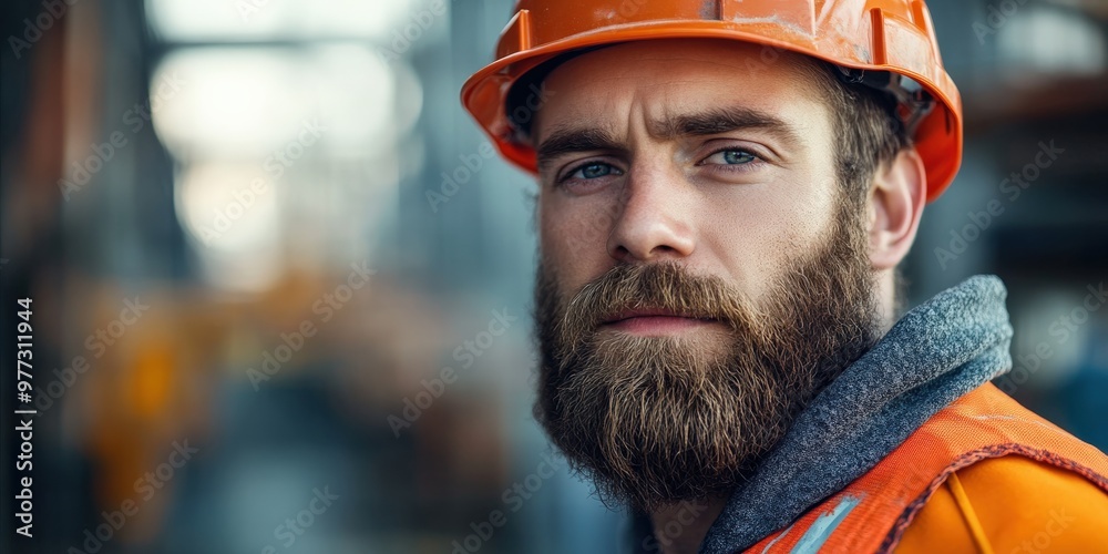 Bearded construction worker ready for work Bearded construction worker ready for work