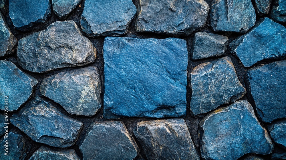 Blue pebble frame with textured, empty center Blue pebble frame with textured, empty center