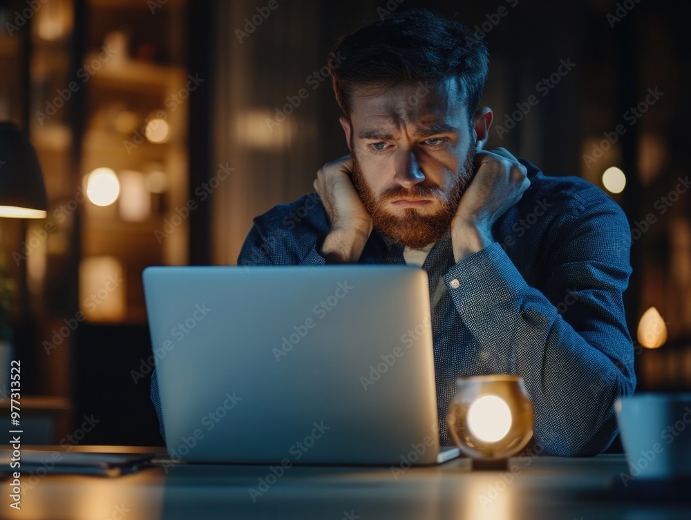 Busy Night - Man Working on Laptop Busy Night - Man Working on Laptop