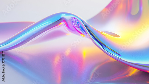 Abstract rainbow white background design, 3d rendering	
