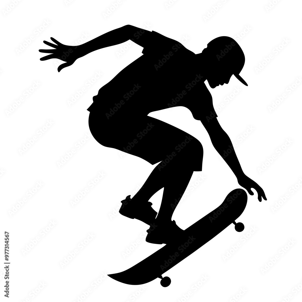 silhouette of a skateboarder
