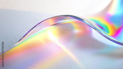 Abstract rainbow white background design, 3d rendering	