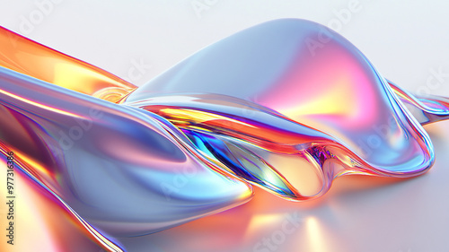 Abstract rainbow white background design, 3d rendering 