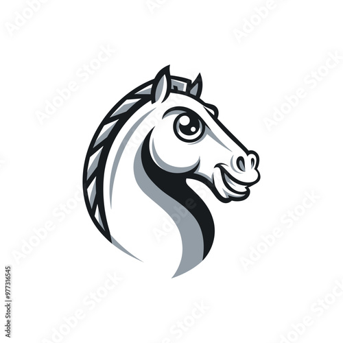 Modern Horse mascot logo design vector illustration