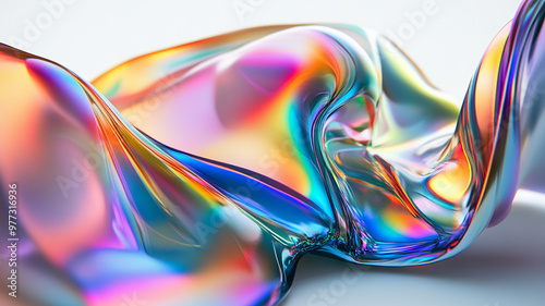 Abstract rainbow white background design, 3d rendering 