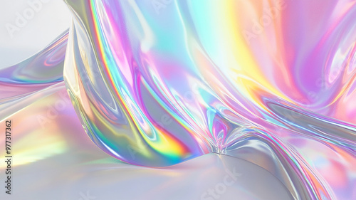 Abstract rainbow white background design, 3d rendering	

