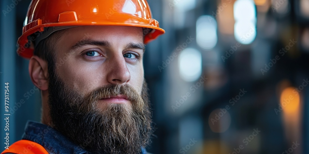 Bearded construction worker ready for work Bearded construction worker ready for work