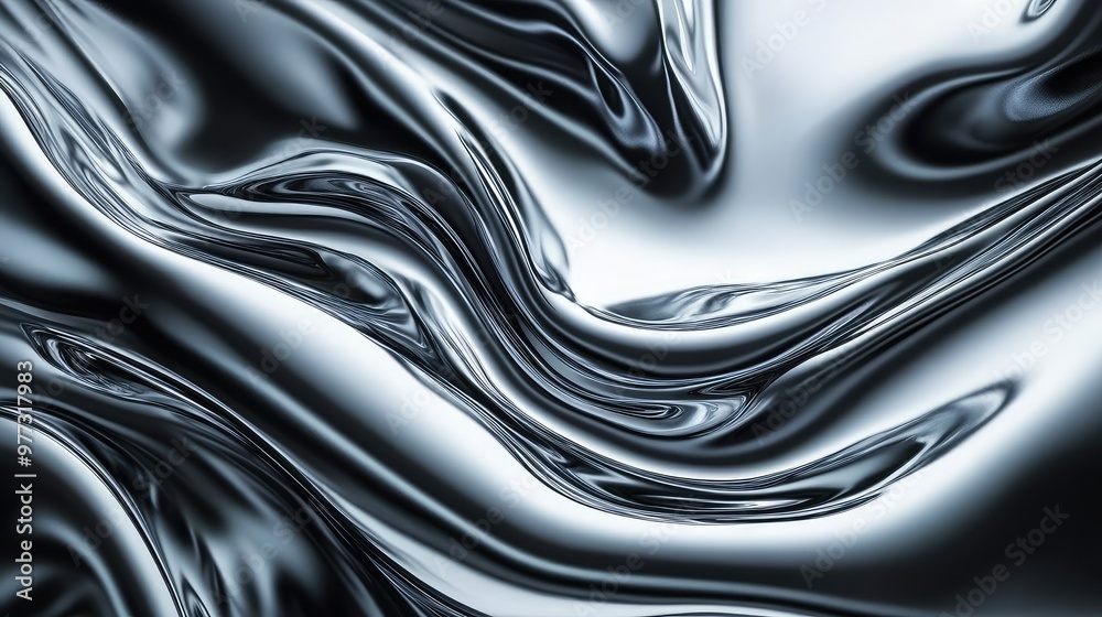 Smooth, flowing lines of liquid metal twisting and turning in an abstract formation. Smooth, flowing lines of liquid metal twisting and turning in an abstract formation.