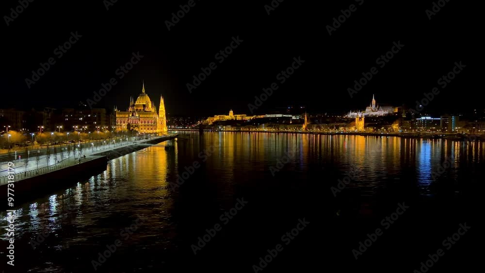 Night cityscape of Budapest, Hungary Night cityscape of Budapest, Hungary