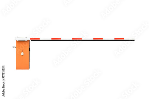 security entry barrier with surveillance camera isolated on transparent