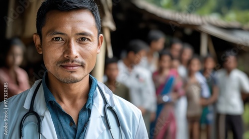 A doctor providing healthcare in remote areas, overcoming challenges to deliver medical services in difficult environments.