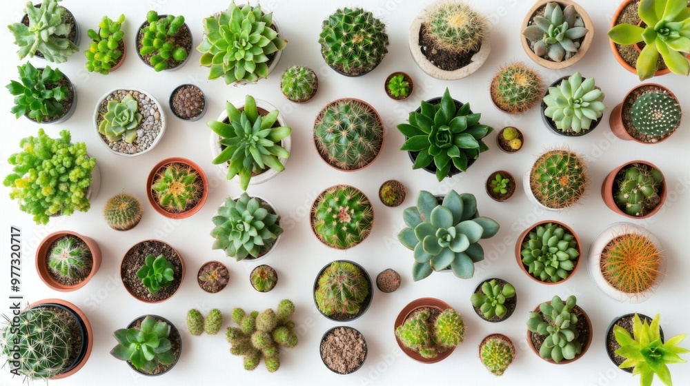 Plants - top view on white background Plants - top view on white background