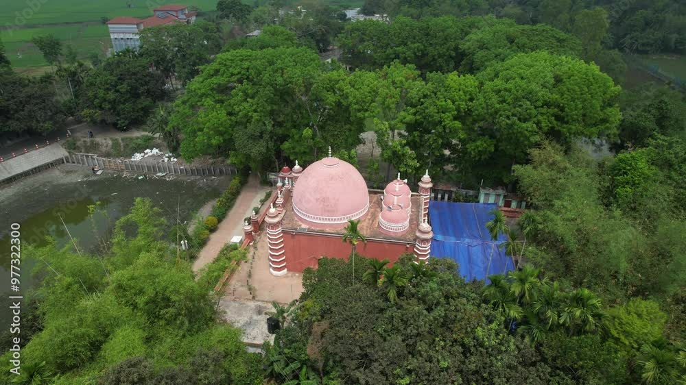 Aerial view of Atia mosque, Dhaka Division, Delduar, Bangladesh