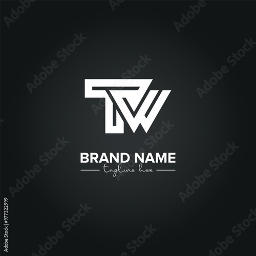 Alphabet TW WT Letters Monogram Logo Design. Initial Vector Template.
