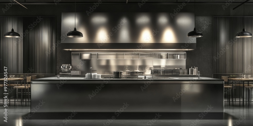 luxury high-end restaurant, with premium interior