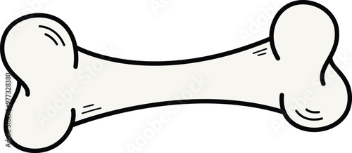 Cartoon dog chew bone vector illustration