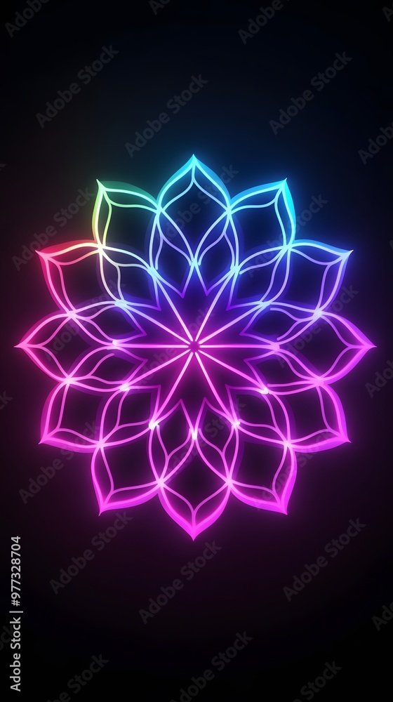 Fototapeta premium Abstract Neon Mandala Design
