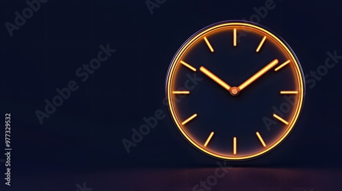 Wallpaper Mural Neon Clock on Dark Background Torontodigital.ca