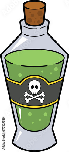 Cartoon poison vial vector illustration