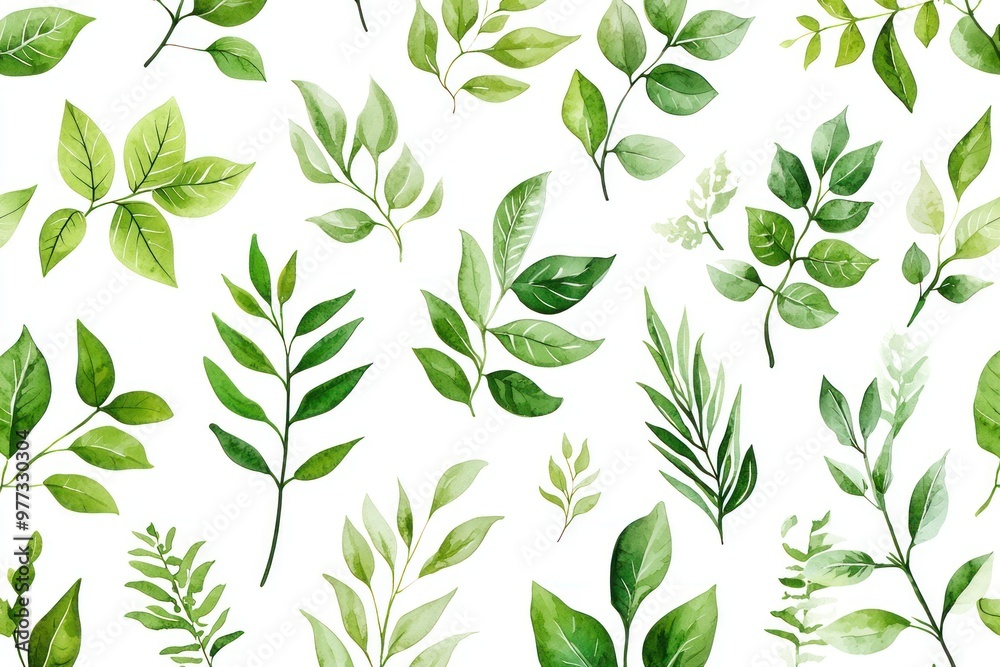 You could name the image Seamless green leaf pattern with floral and nature design You could name the image Seamless green leaf pattern with floral and nature design