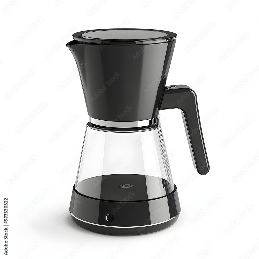 257. A sleek modern coffee maker isolated on a clean white background 257. A sleek modern coffee maker isolated on a clean white background