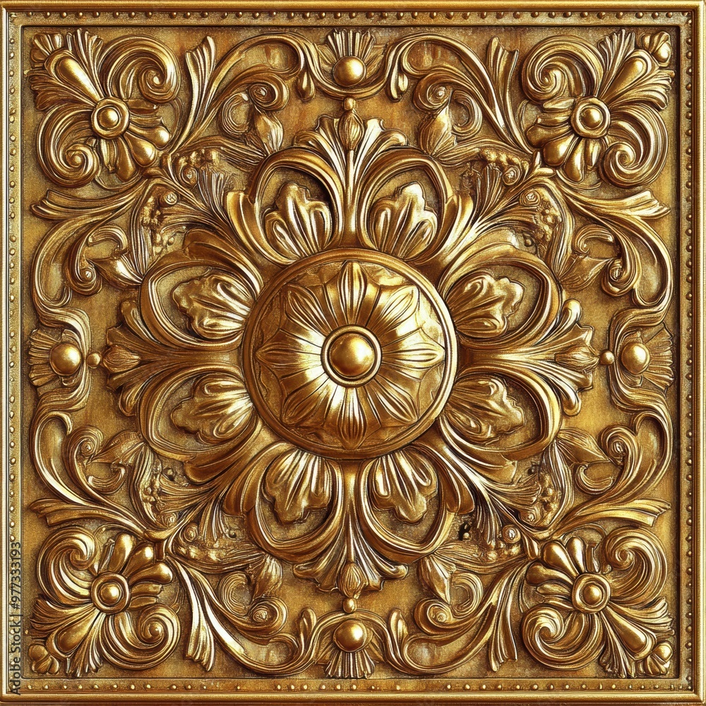 Golden Floral Ornament. Golden Floral Ornament.