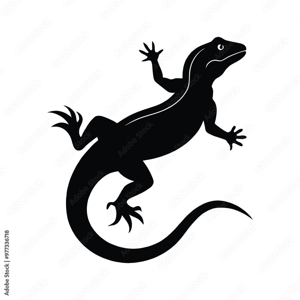 Fototapeta premium lizard vector silhouette without background