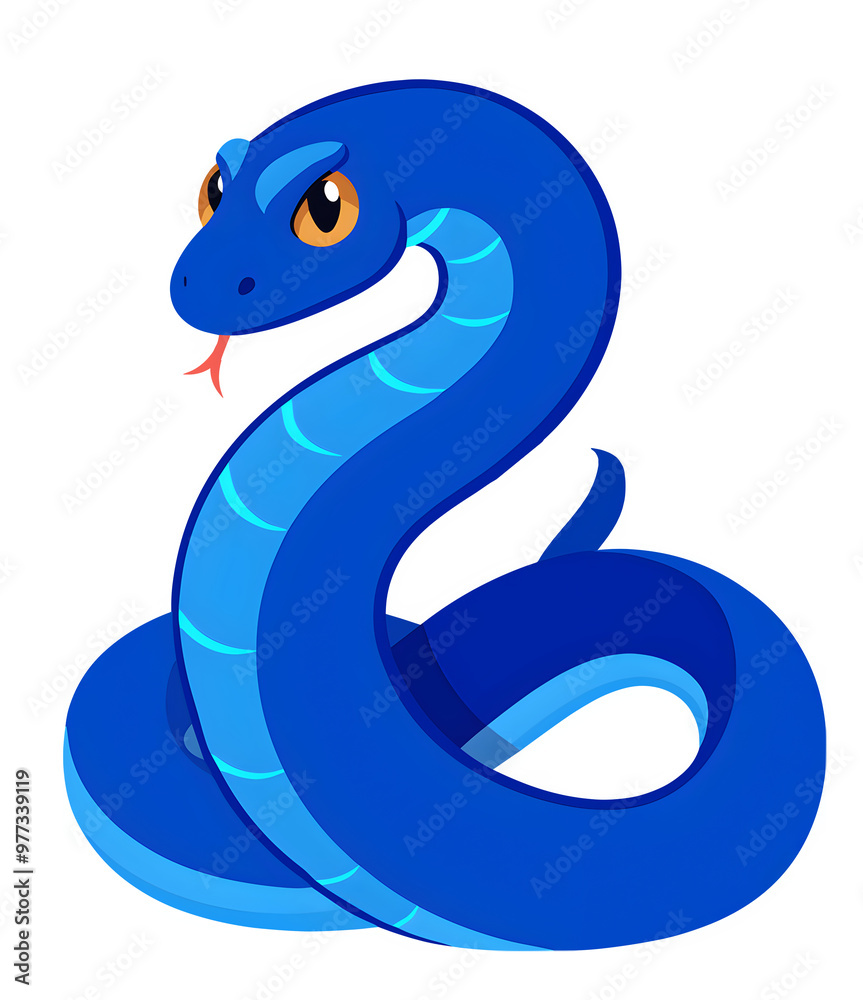 Blue snake, the animal symbolizing year 2025, isolated on tranparent background, PNG file, Generative AI Blue snake, the animal symbolizing year 2025, isolated on tranparent background, PNG file, Generative AI